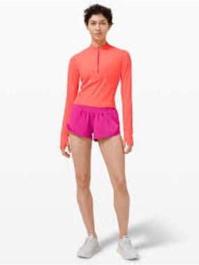 Lululemon Gloss Trim Run 1/2 Zip Long Sleeve in Sunset